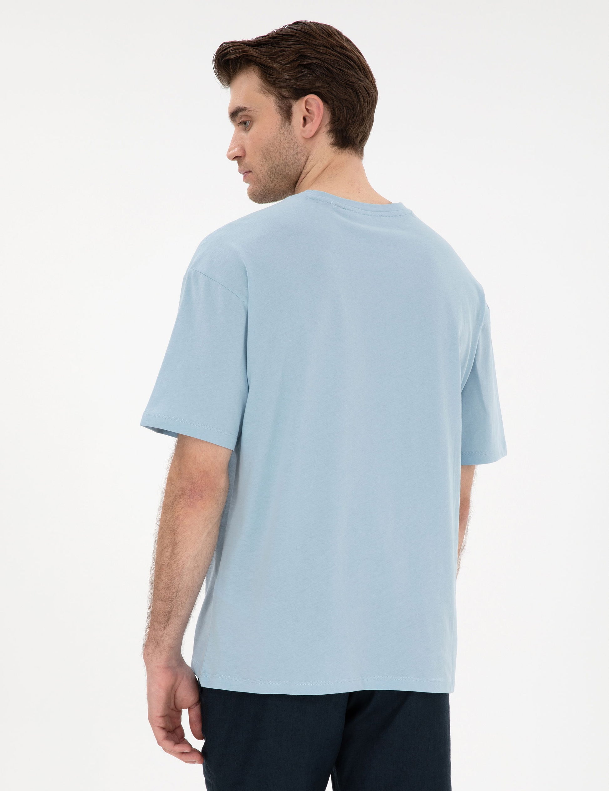 Light Blue Comfort Fit Basic T-Shirt
