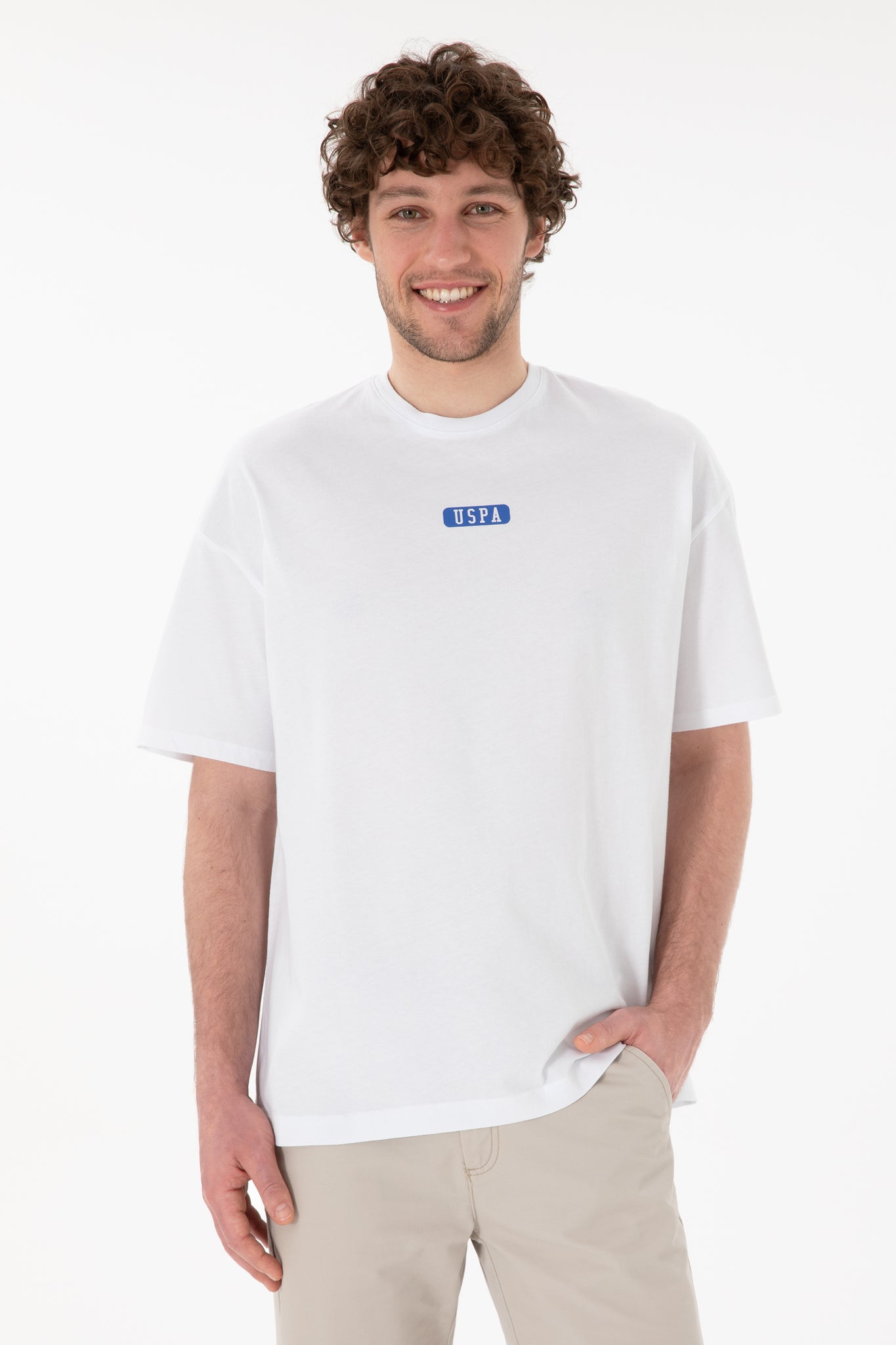 Men's Oversize Fit Crew Neck White T-Shirt