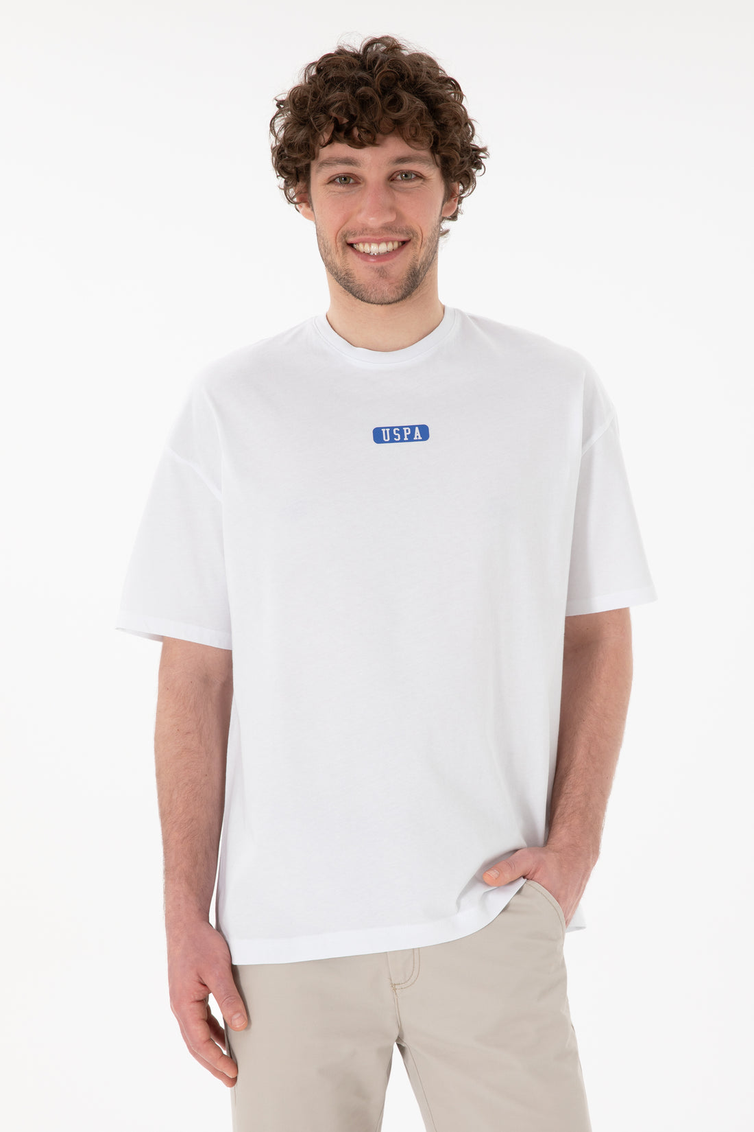 Men's Oversize Fit Crew Neck White T-Shirt