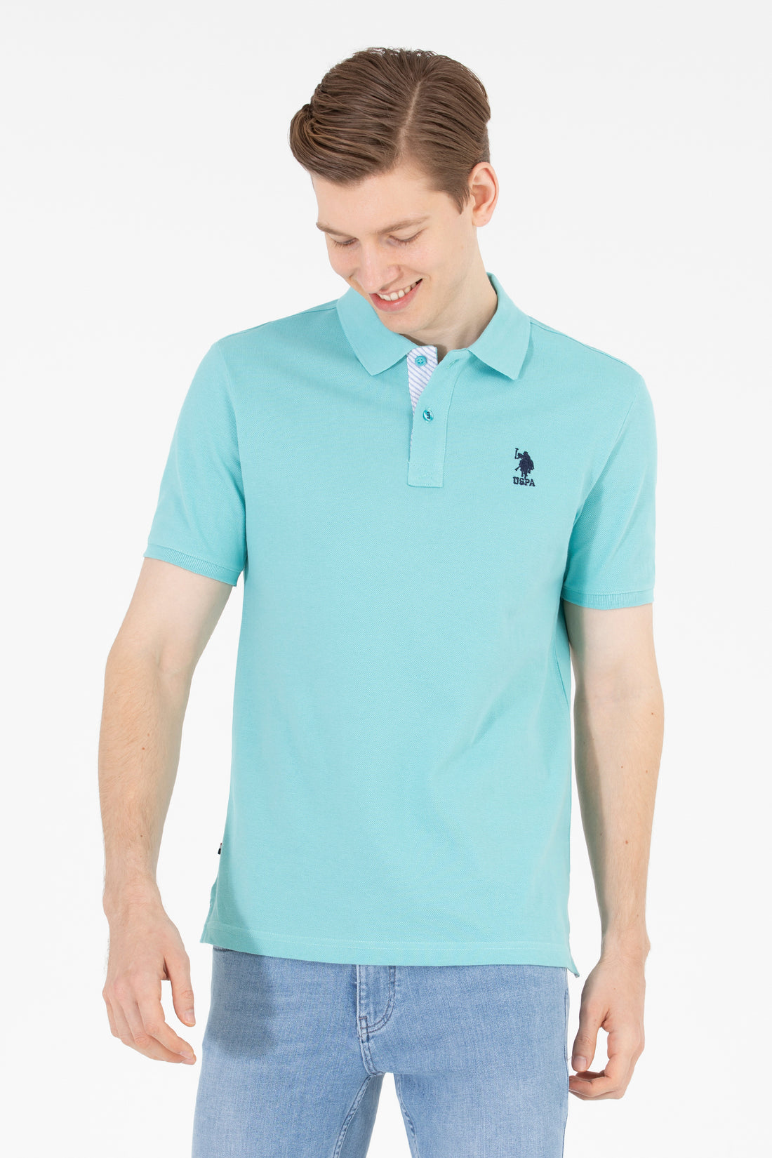 Men's Mint Basic Polo Neck T-Shirt