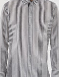 Black Regular Fit Striped Long Sleeve Shirt