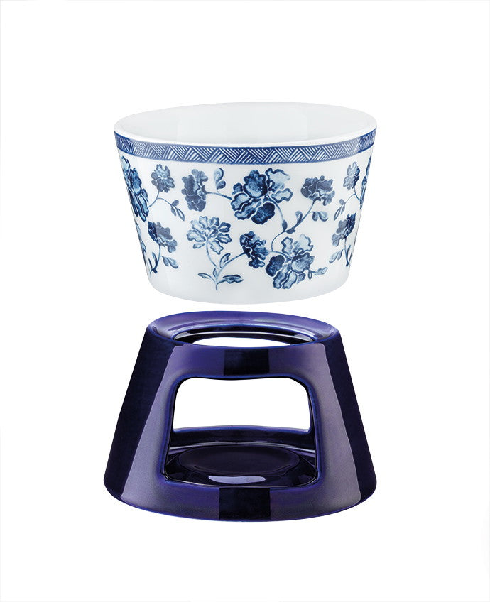 Fleur Fondue set - Blue/White