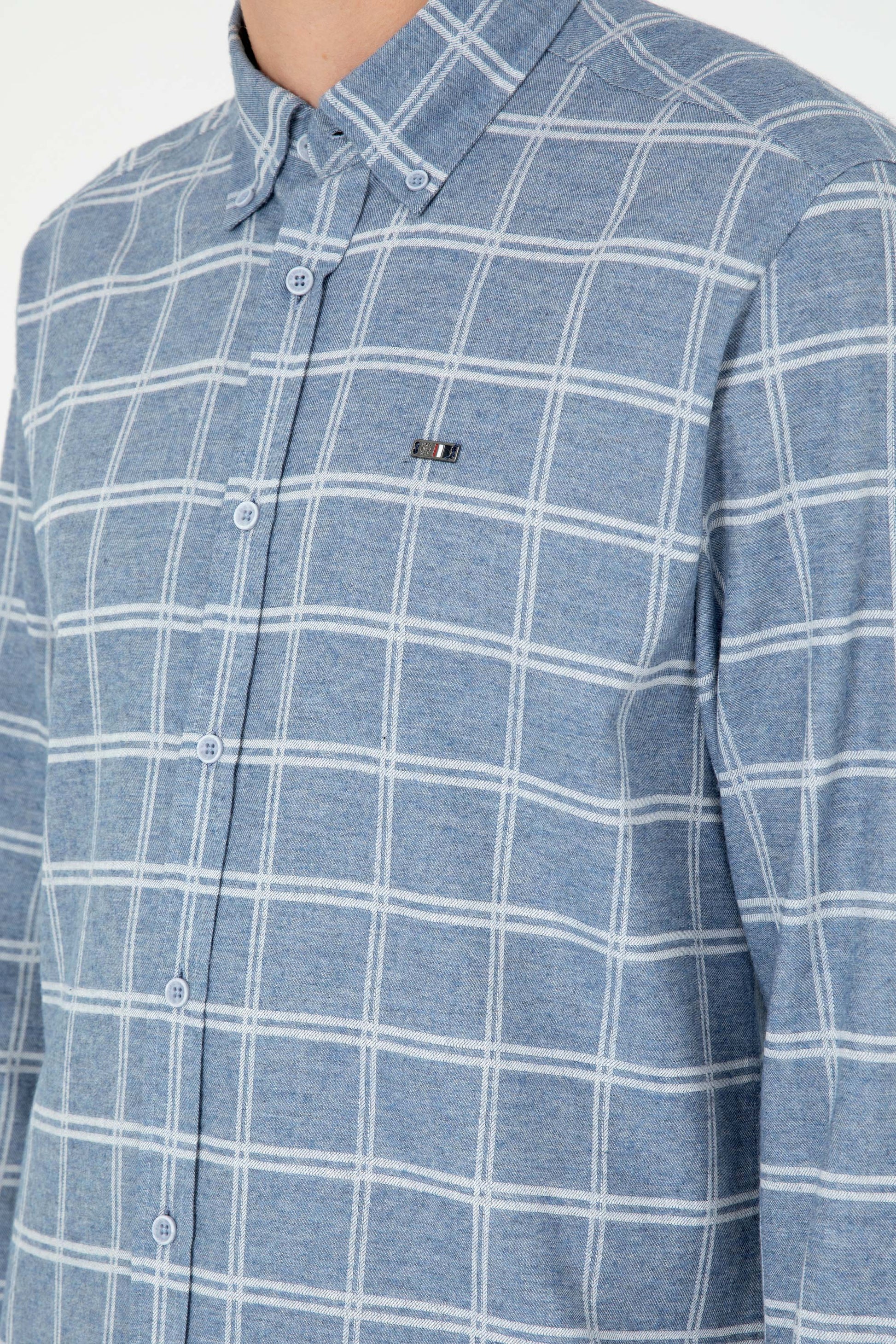 Men's Light Blue Long Sleeve Shirt