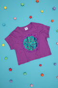 Girls' Purple Crew Neck T-Shirt