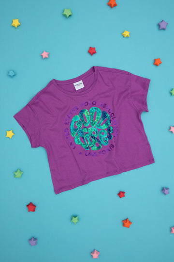 Girls' Purple Crew Neck T-Shirt