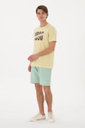 Men's Regular Fit Crew Neck Light Khaki T-Shirt