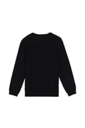 Girls' Black V Neck Basic Sweater
