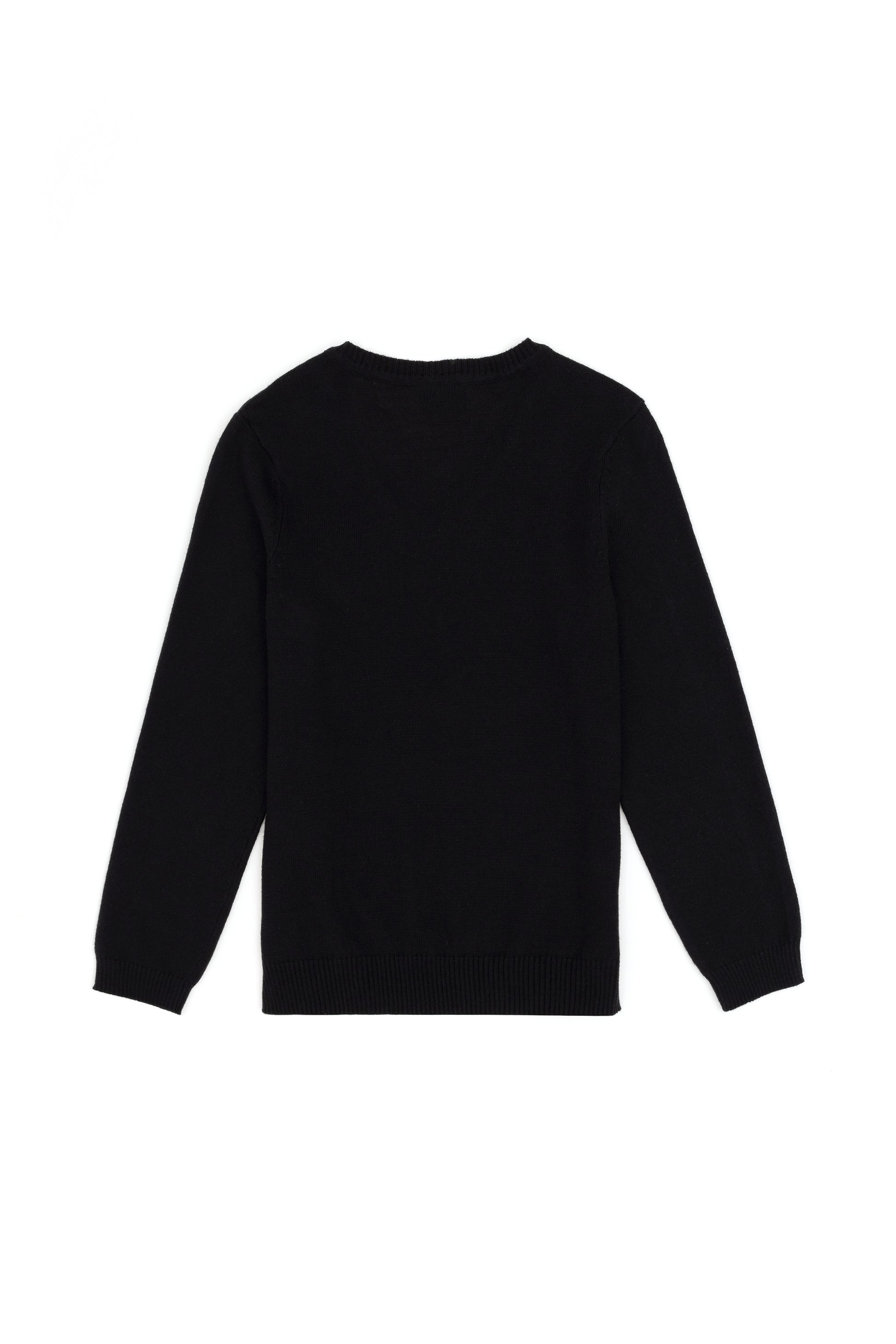 Girls' Black V Neck Basic Sweater