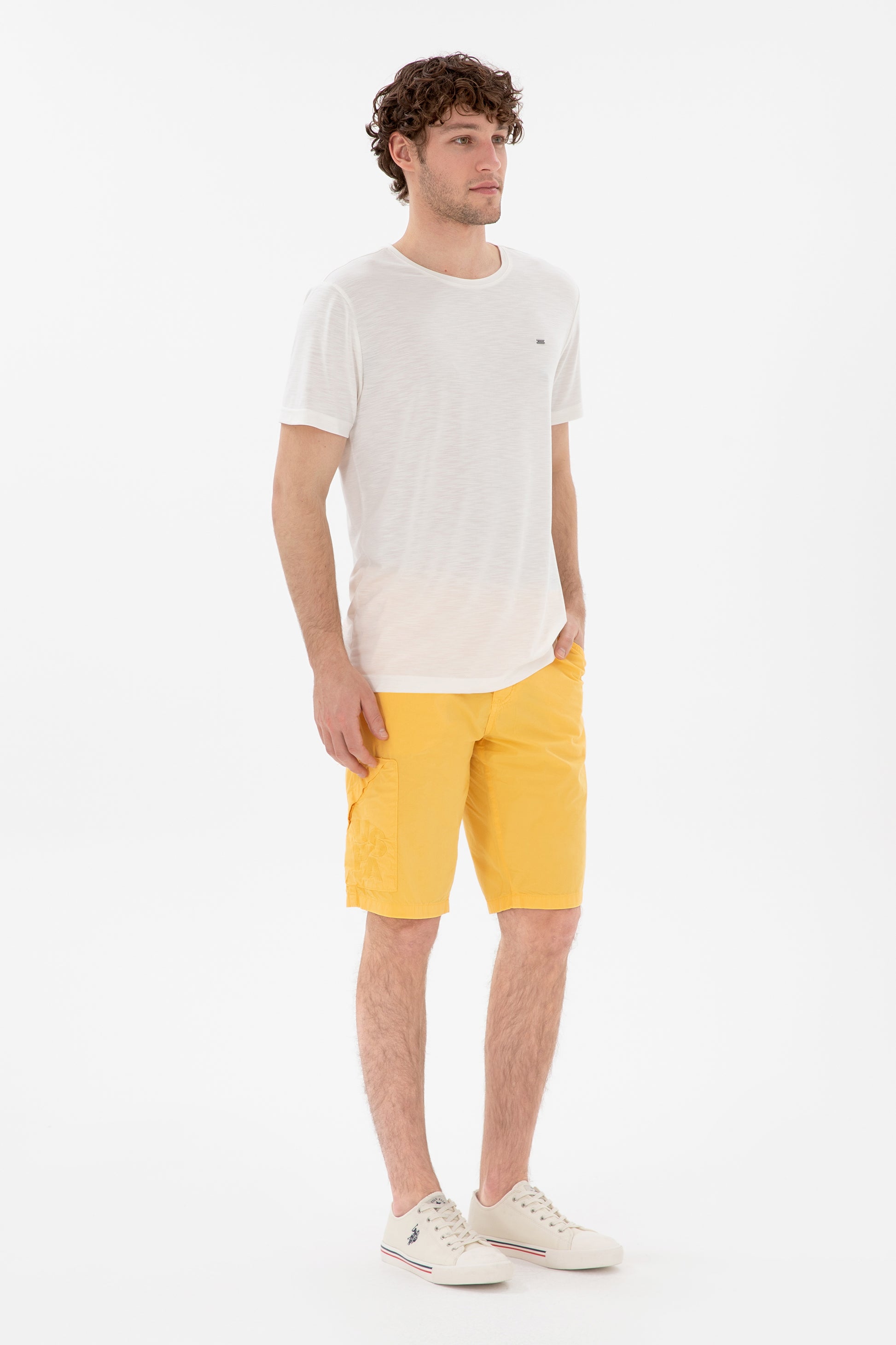 Men's Regular Fit Crew Neck Modal Ecru Basic T-Shirt