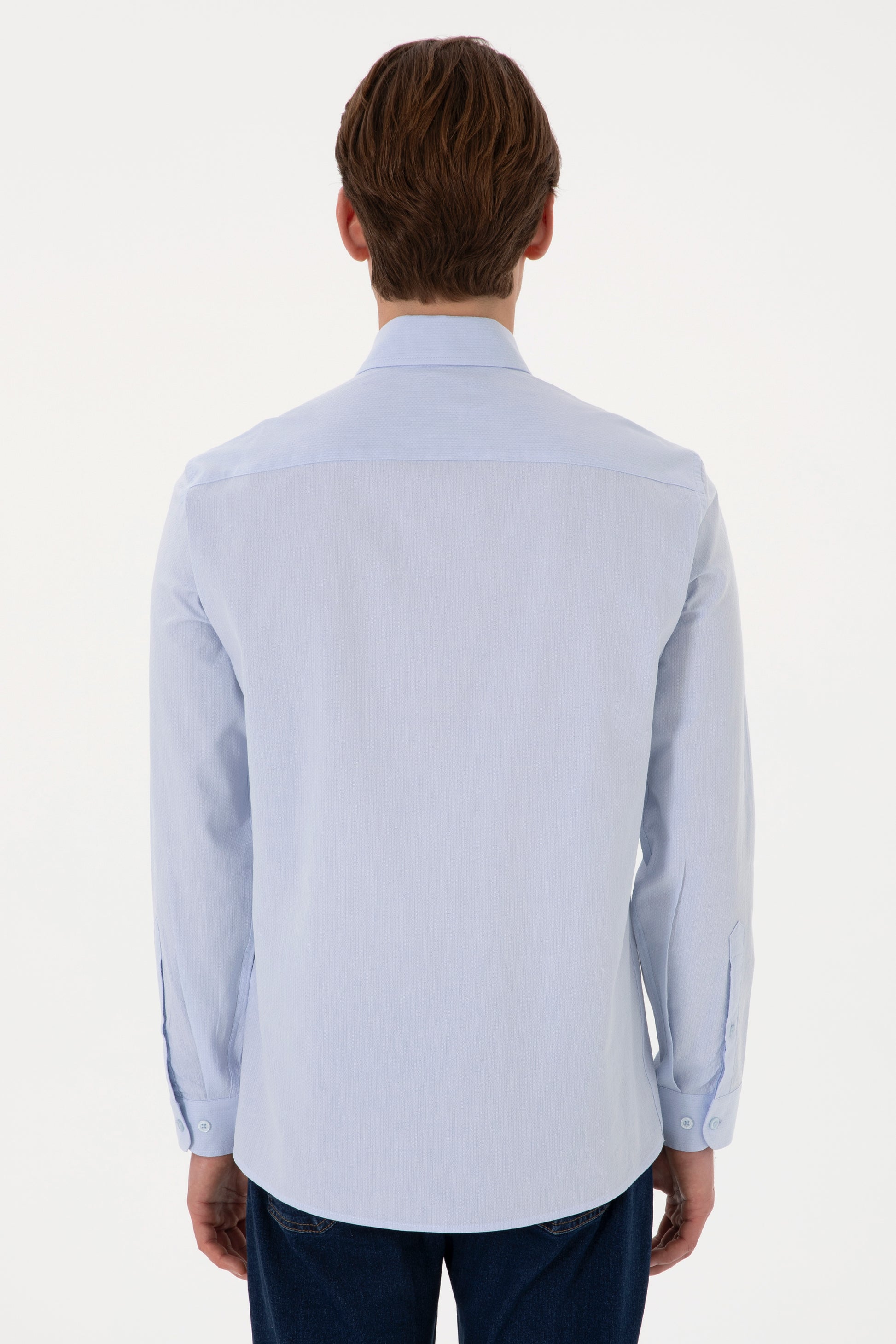 Men's Light Blue Long Sleeve Shirt