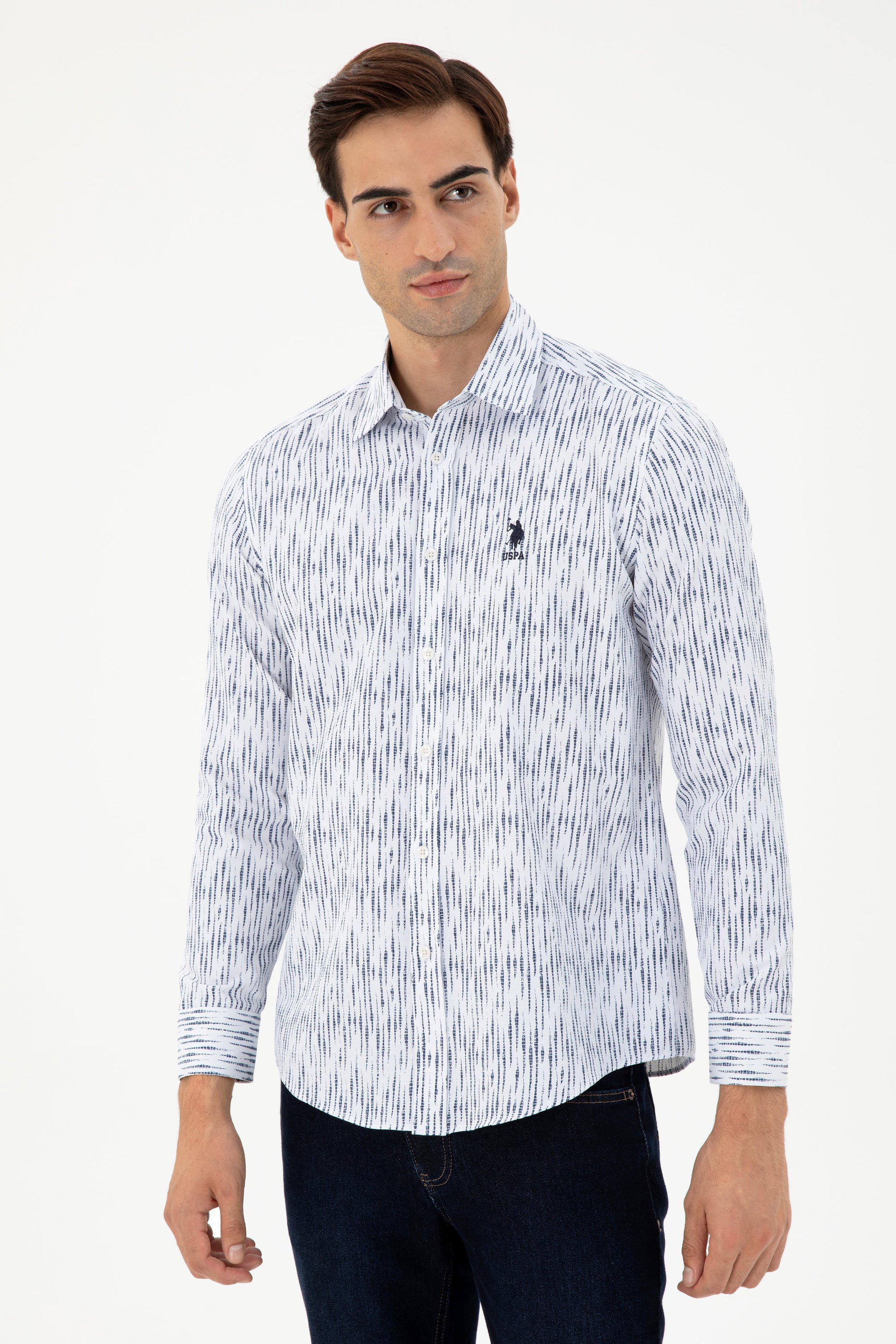 Men's White Long Sleeve Shirt