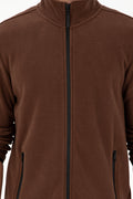 Men's Brown Basic Fleece Cardigan