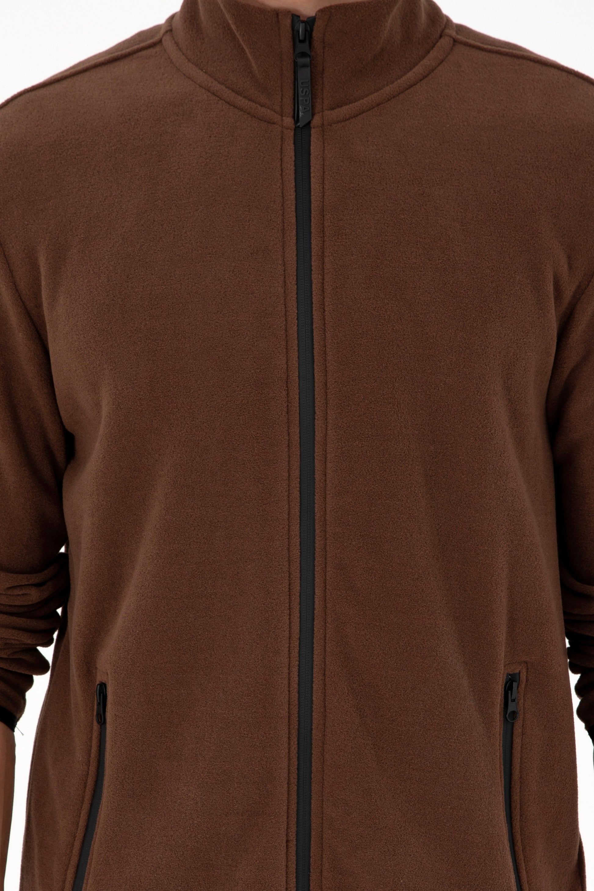 Men's Brown Basic Fleece Cardigan