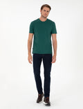 Dark Green Slim Fit Basic T-Shirt