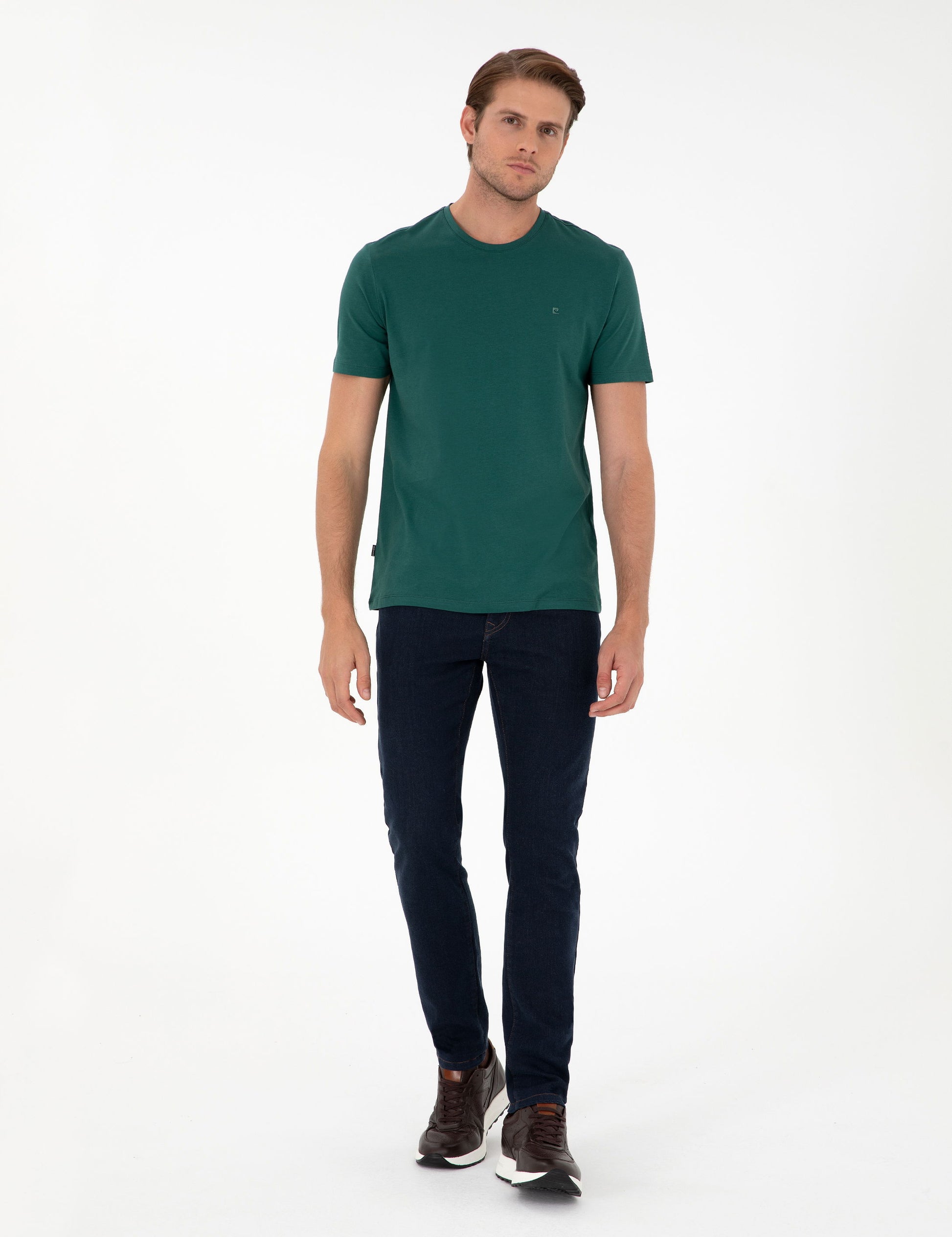 Dark Green Slim Fit Basic T-Shirt