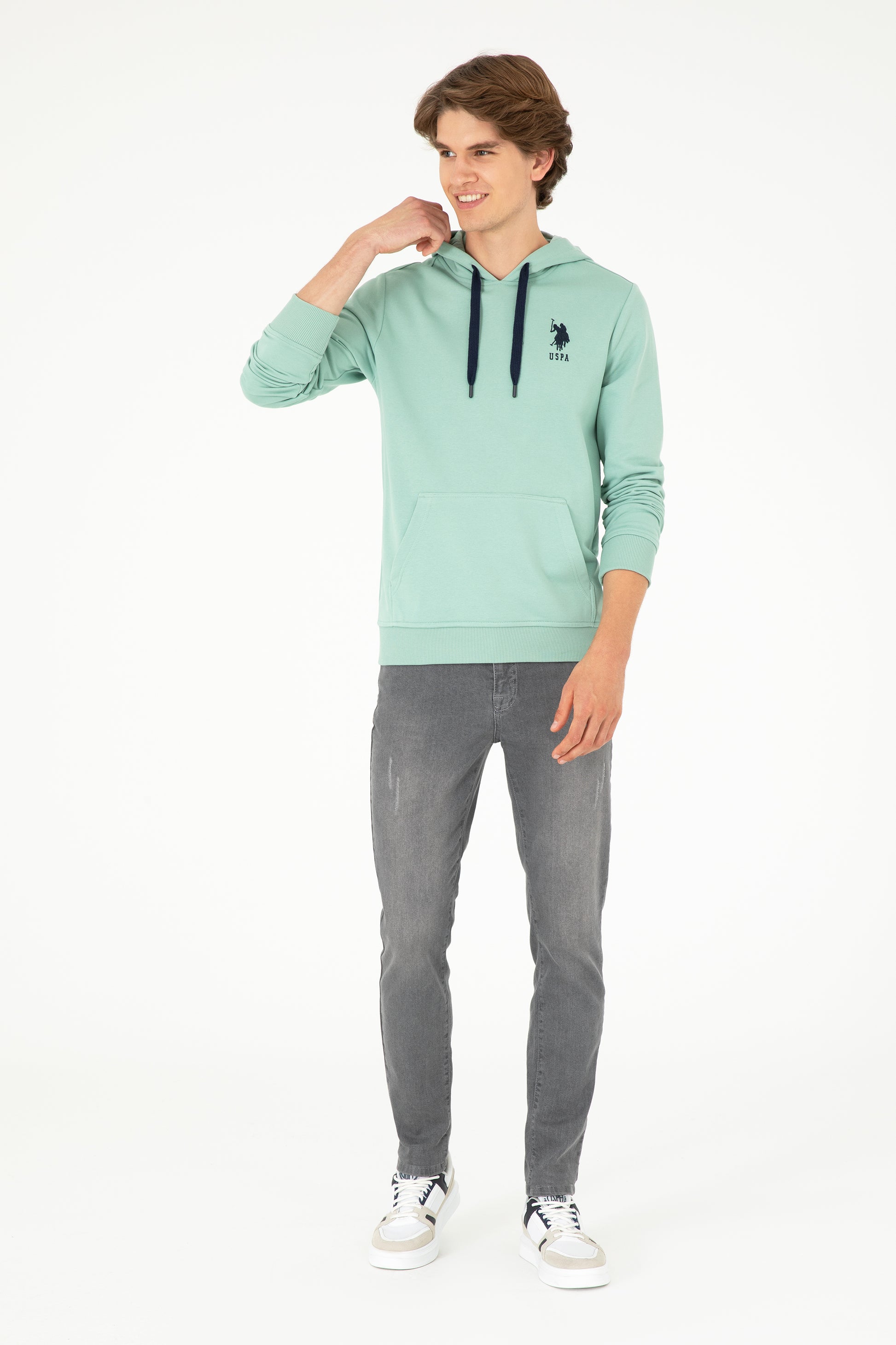Men's Water Green Basic Sweatshirt