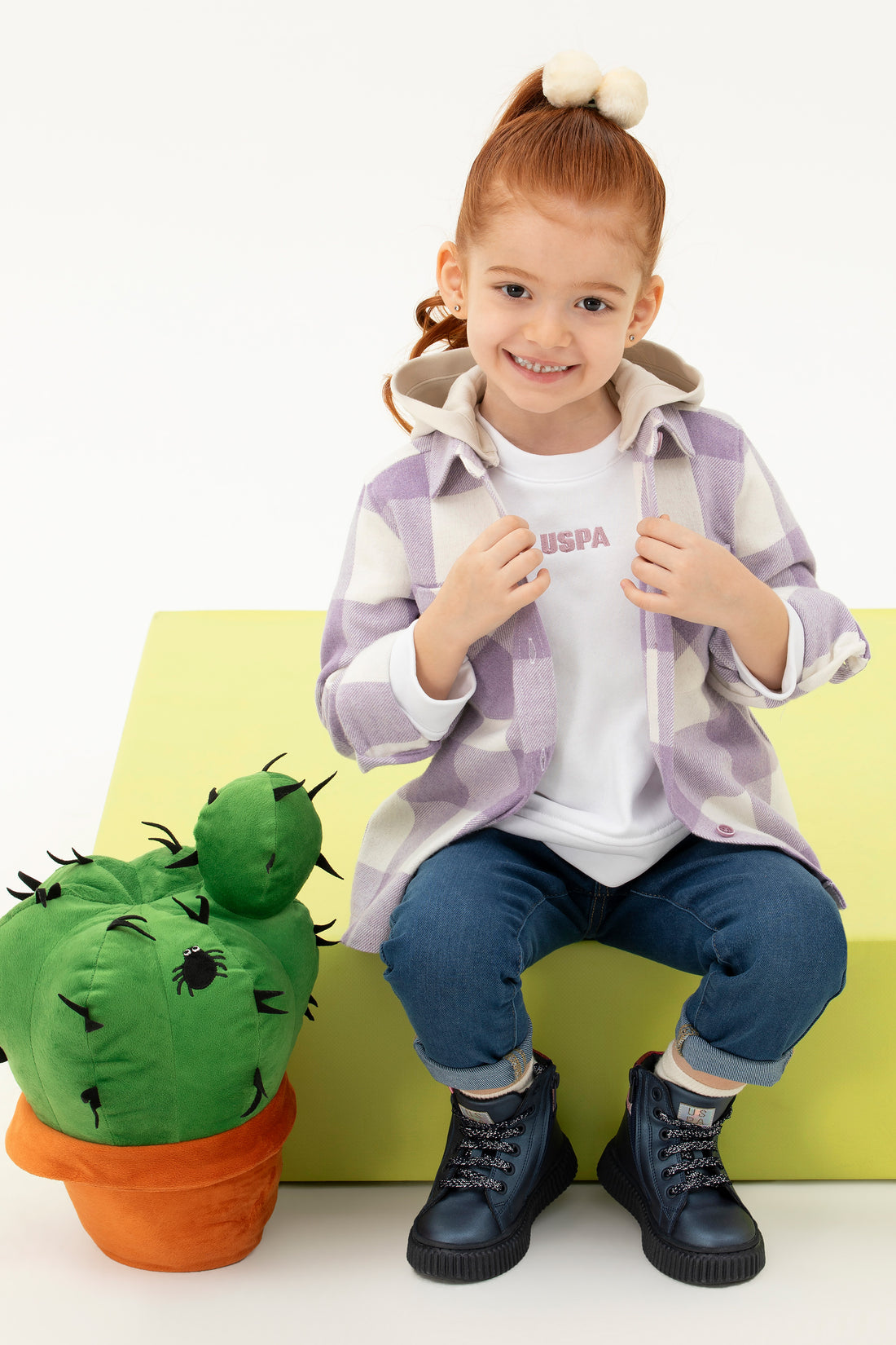 Girls' Lilac Long Sleeve Hooded Shirt