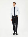 Light Blue Slim Fit Long Sleeve Basic Shirt