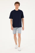 Men's Comfort Fit Crew Neck Navy T-Shirt