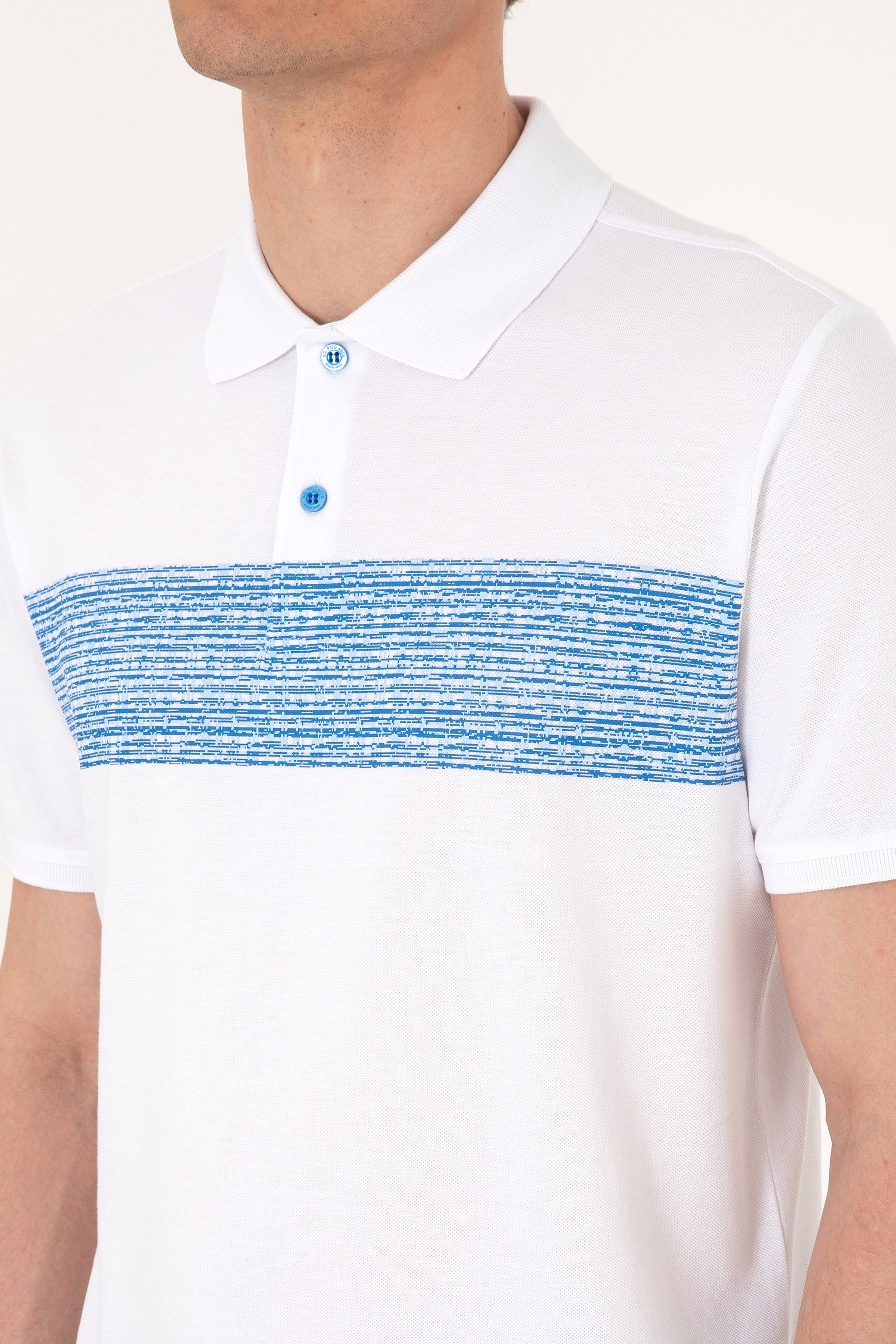 Men's Regular Fit Polo Neck White T-Shirt