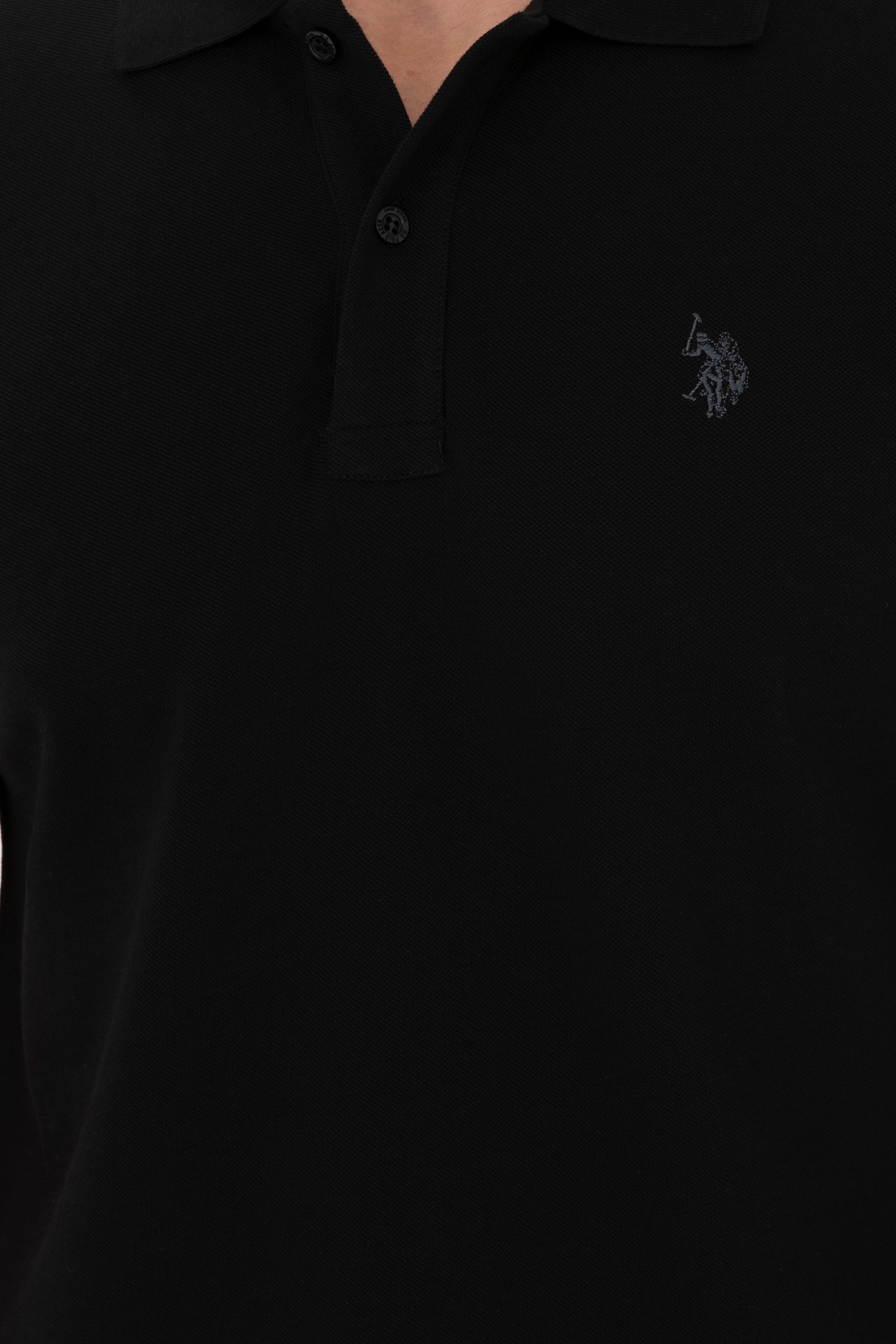Men's Slim Fit Polo Neck Black Basic T-Shirt