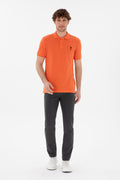 Men's Slim Fit Polo Neck Pomegranate Flower Basic T-Shirt