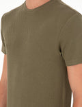 Khaki Slim Fit Basic T-Shirt
