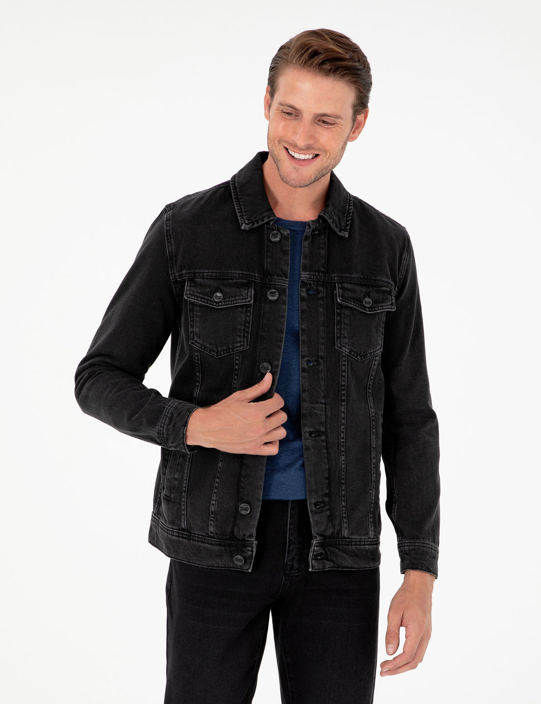 Black Slim Fit Jean Jacket