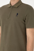Men's Regular Fit Zippered Mink Textured T-Shirt
