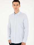 Light Blue Slim Fit Long Sleeve Shirt