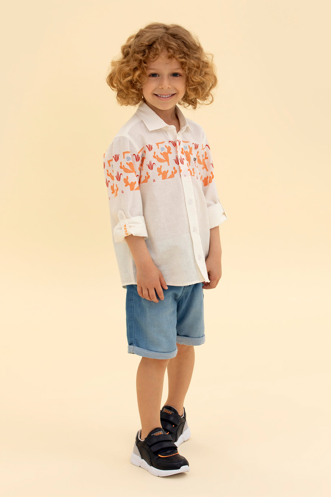 Boy's Orange Long Sleeve Shirt