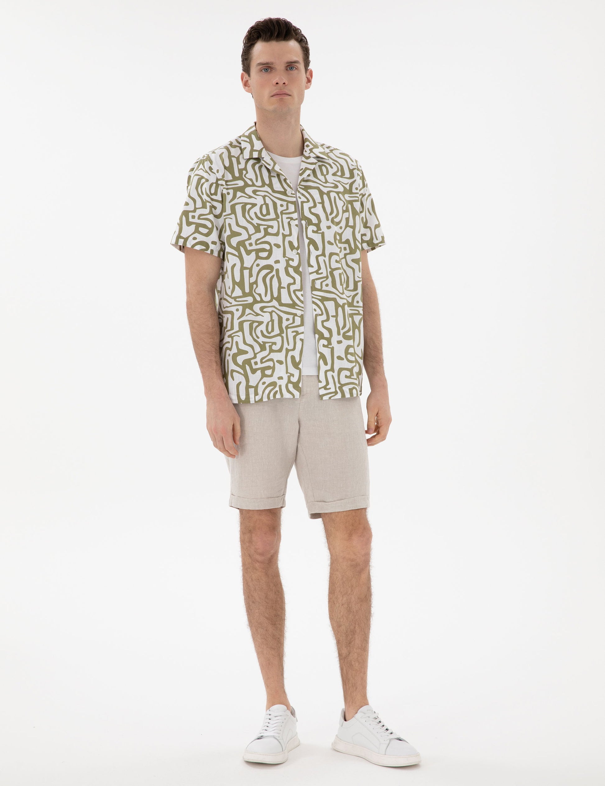 Khaki Comfort Fit Short Sleeve Shirt