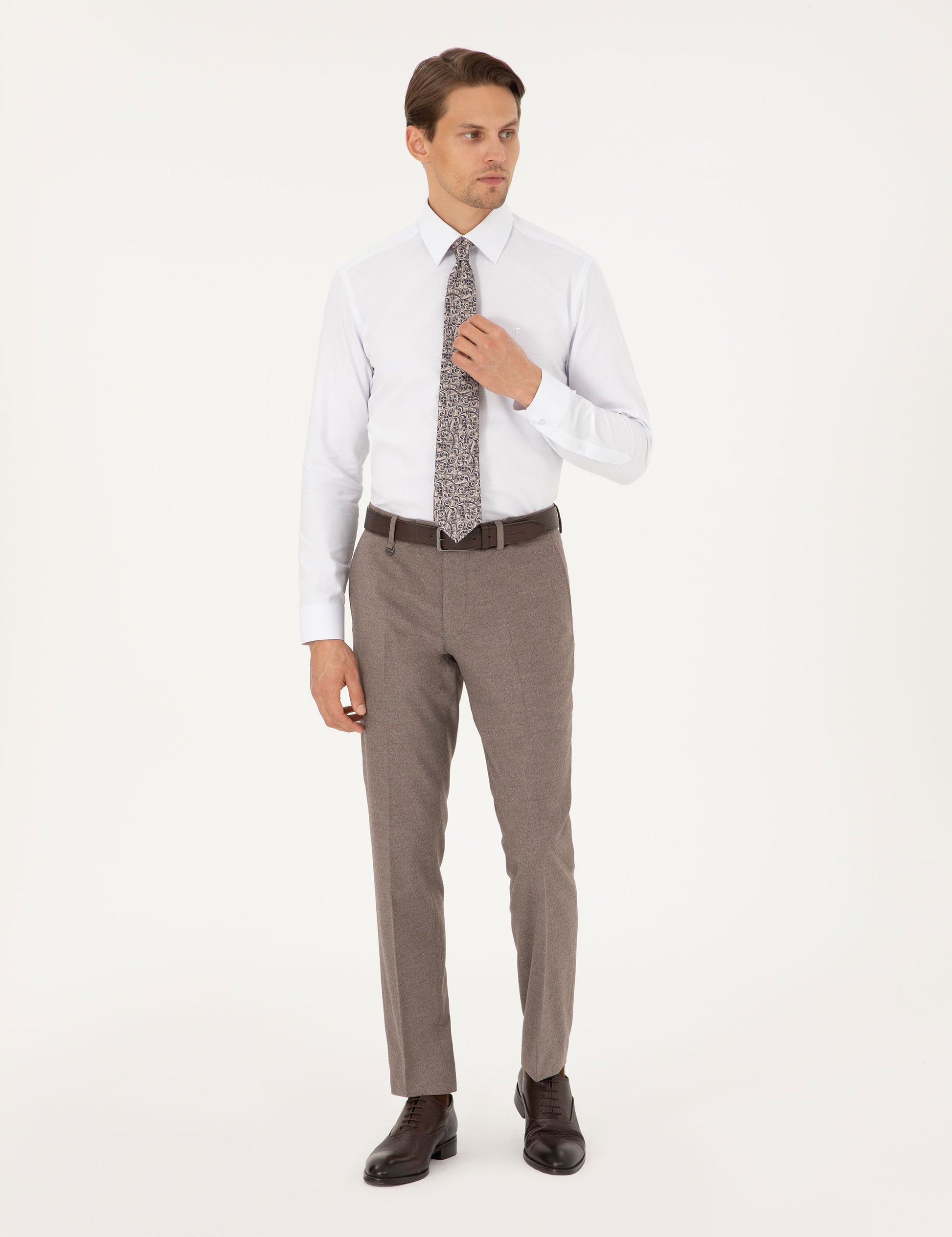 White Regular Fit Long Sleeve Shirt