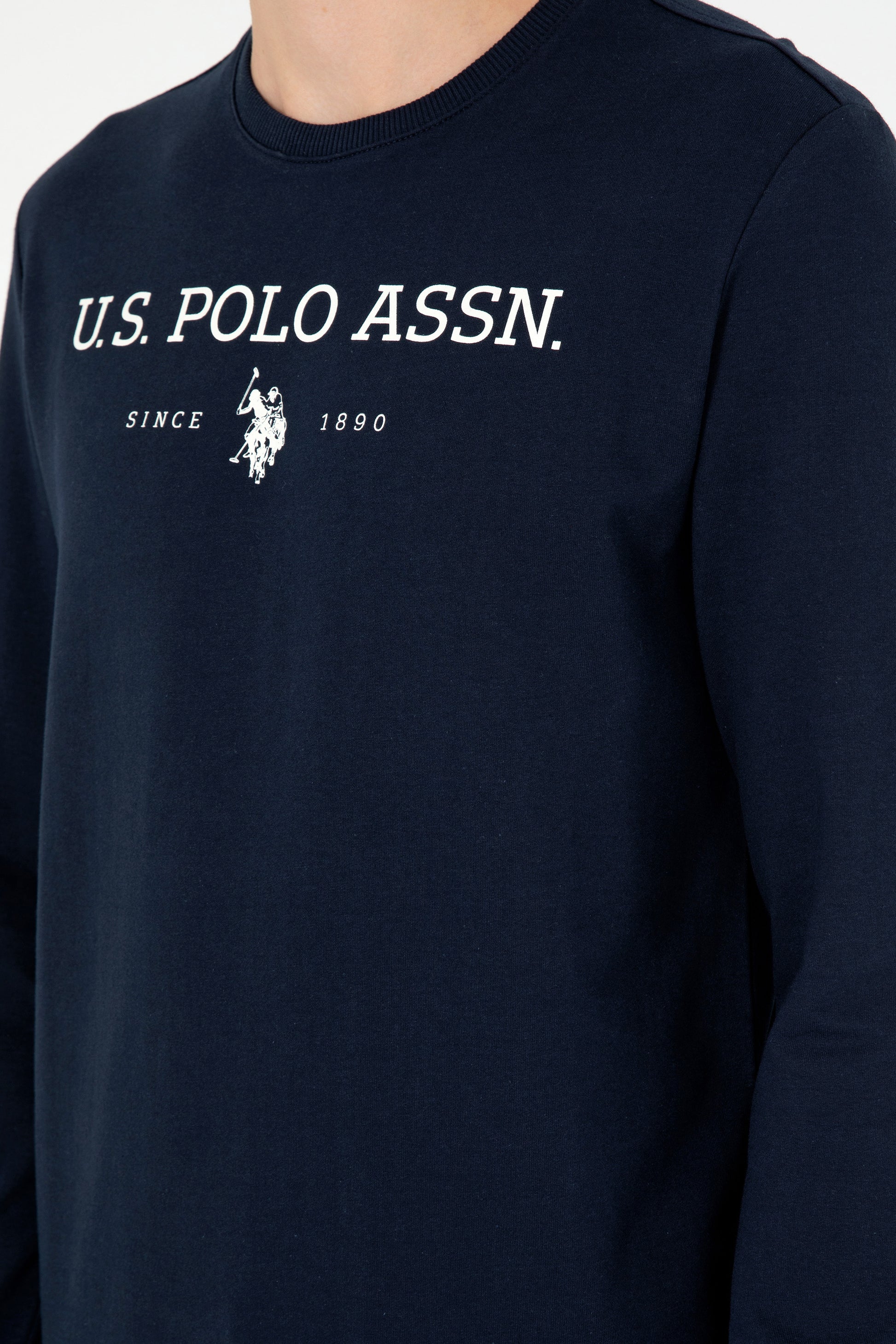 Men's Regular Fit Crew Neck Navy Sweatshirt