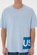 Men's Comfort Fit Crew Neck Light Blue T-Shirt
