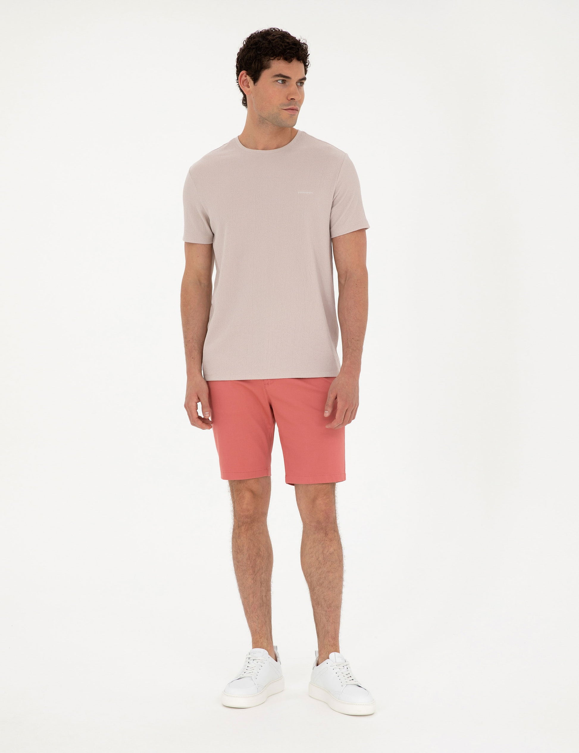 Pink Slim Fit Woven Shorts