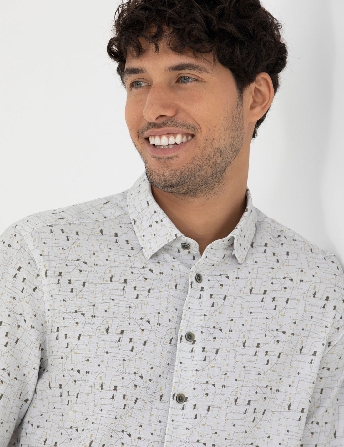 Grey Slim Fit Long Sleeve Shirt