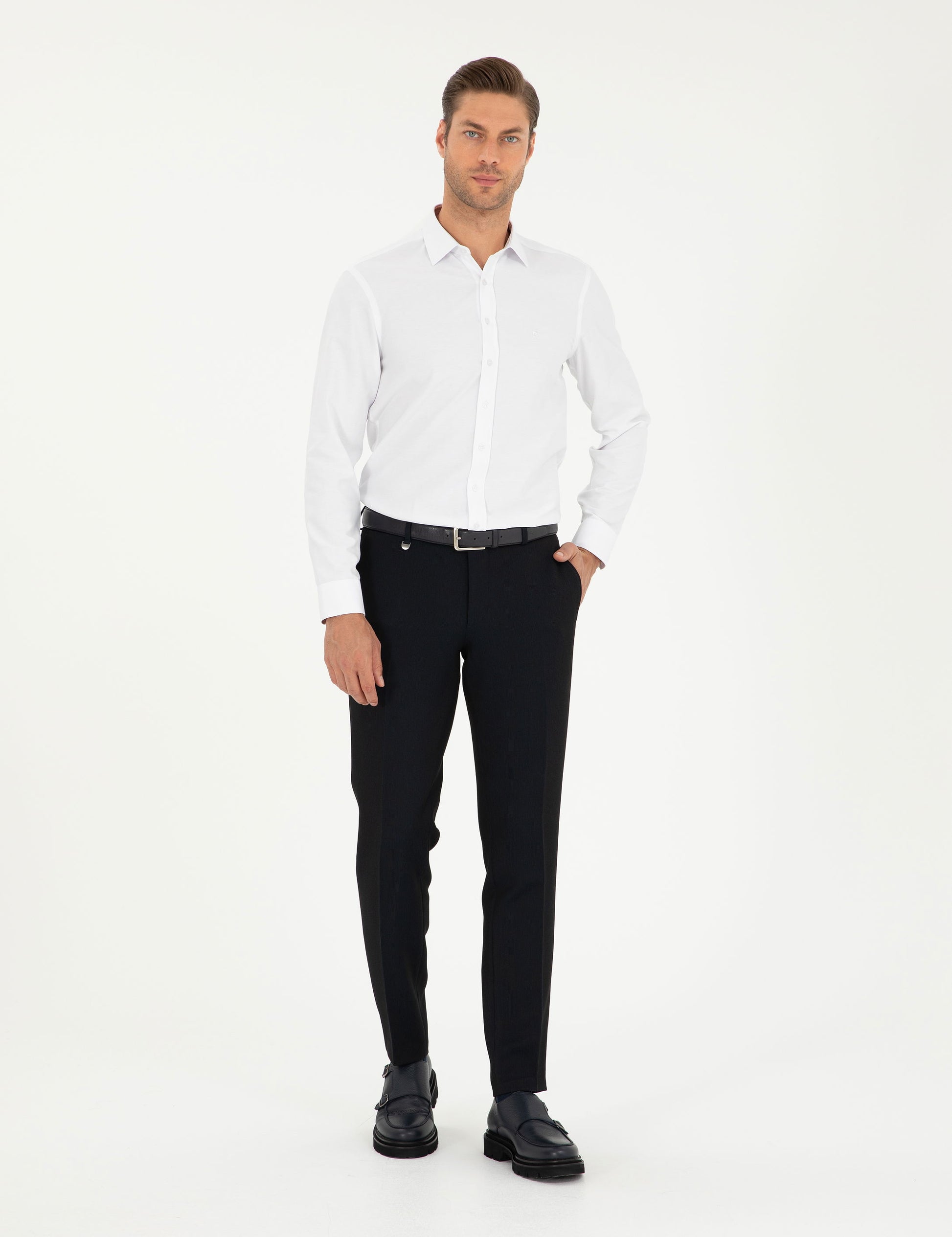White Oxford Slim Fit Long Sleeve Shirt