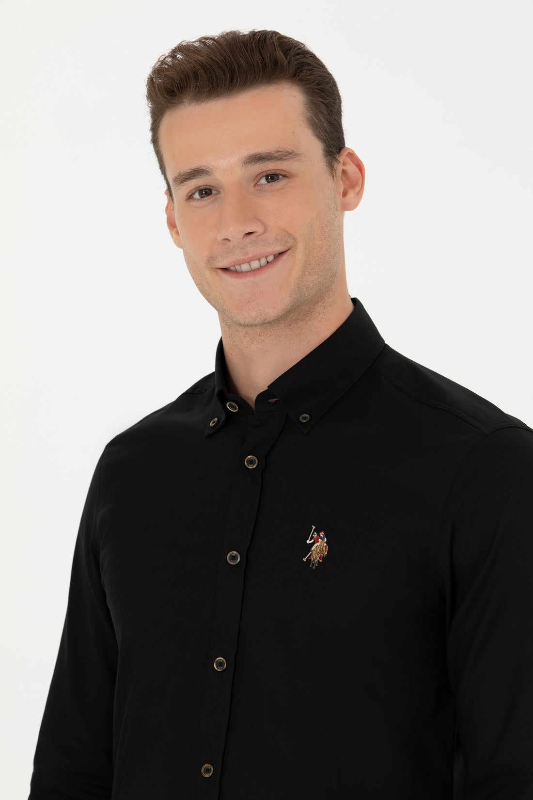 Men's Black Long Sleeve Basic Shirt