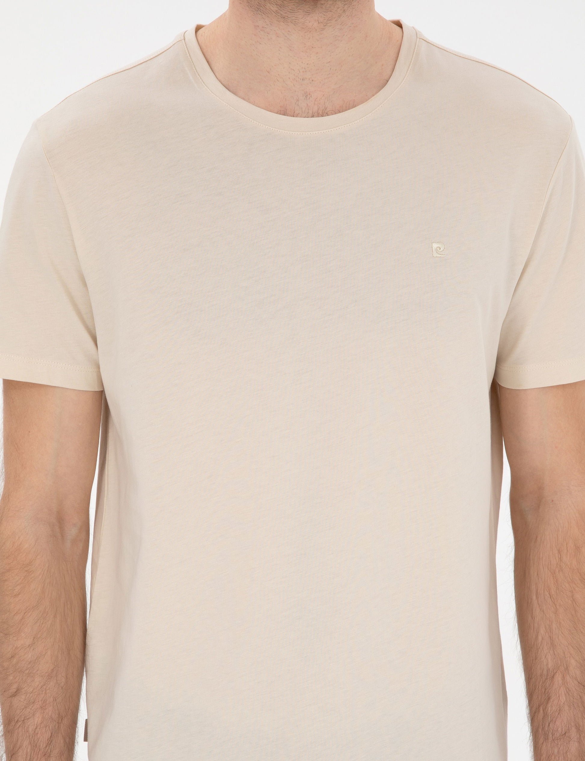 Beige Slim Fit Basic T-Shirt