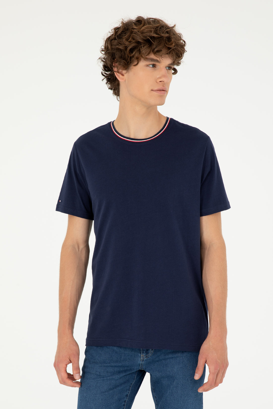 Men's Regular Fit Crew Neck Navy T-Shirt