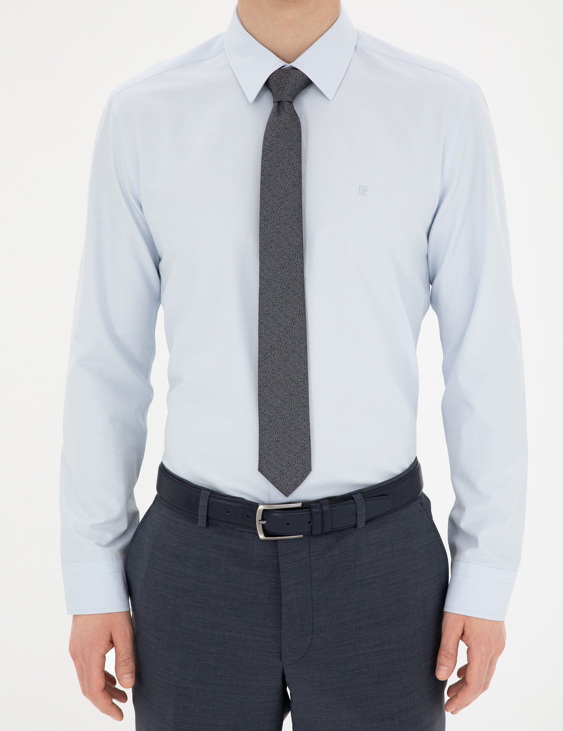 Light Blue Slim Fit Long Sleeve Basic Shirt