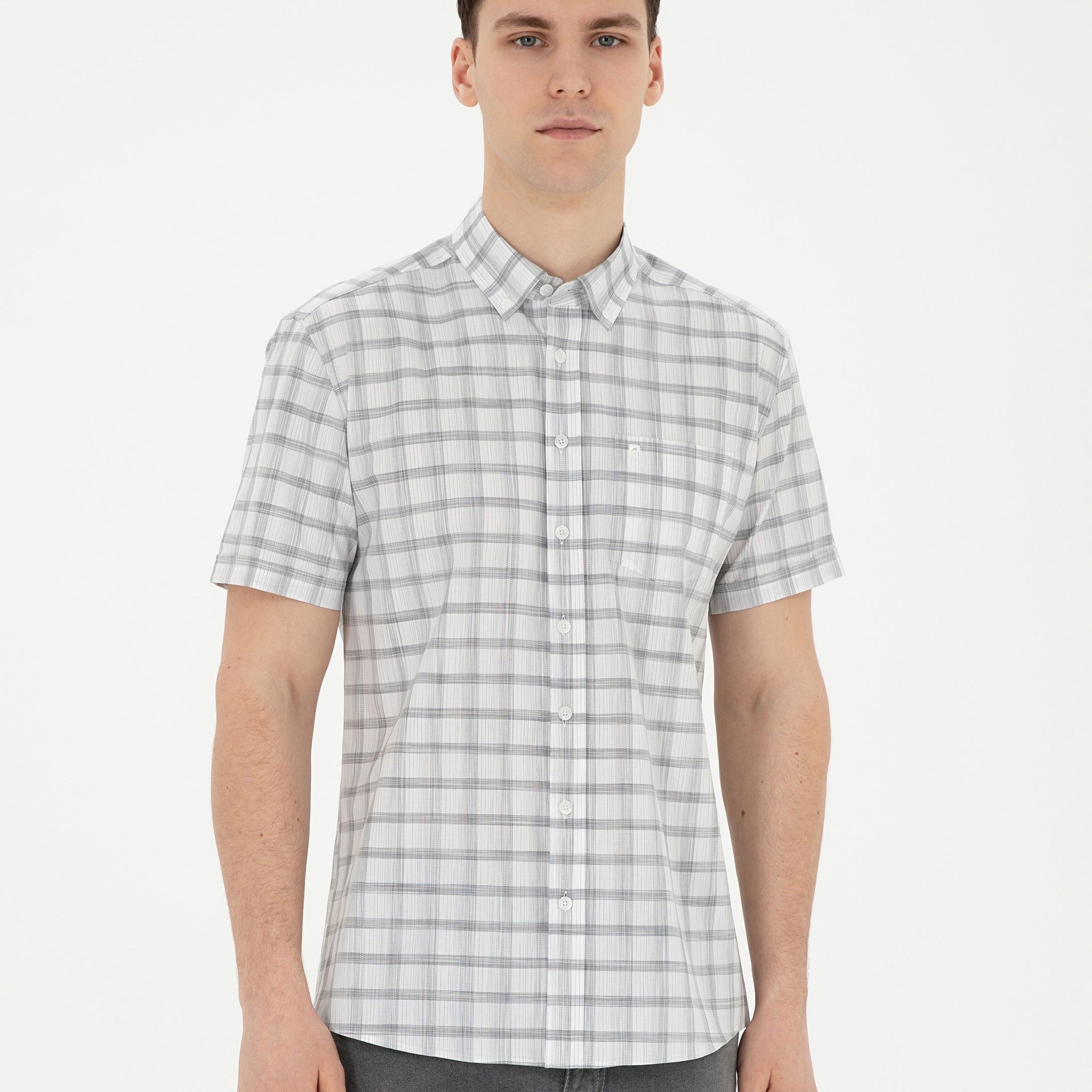 Grey Regular Fit Short Sleeve Shirt