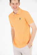 Men's Orange Basic Polo Neck T-Shirt