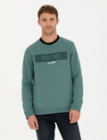 Green Regular Fit Crew Neck Sweatshirt