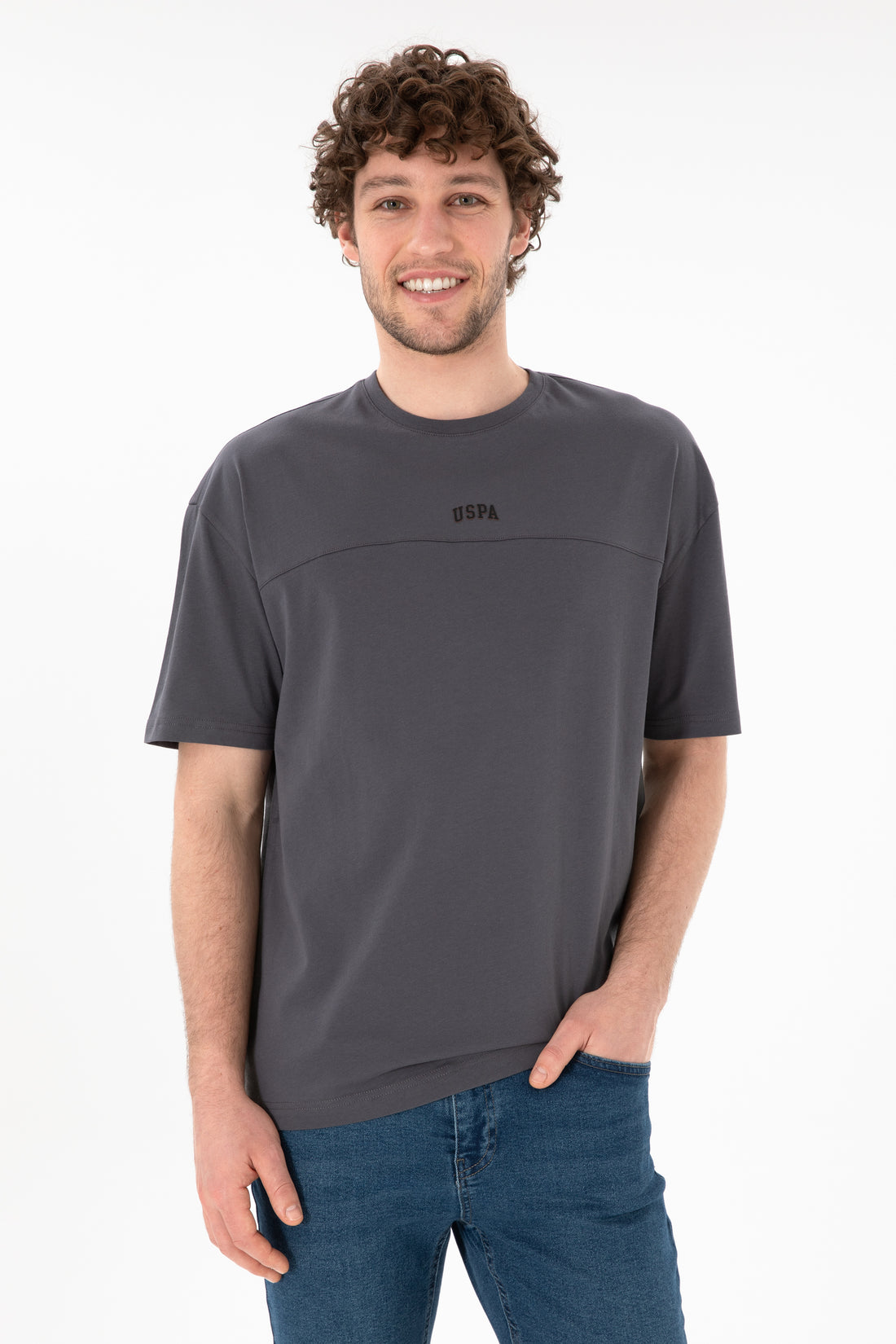 Men's Comfort Fit Crew Neck Anthracite T-Shirt