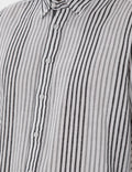Black Regular Fit Striped Long Sleeve Shirt