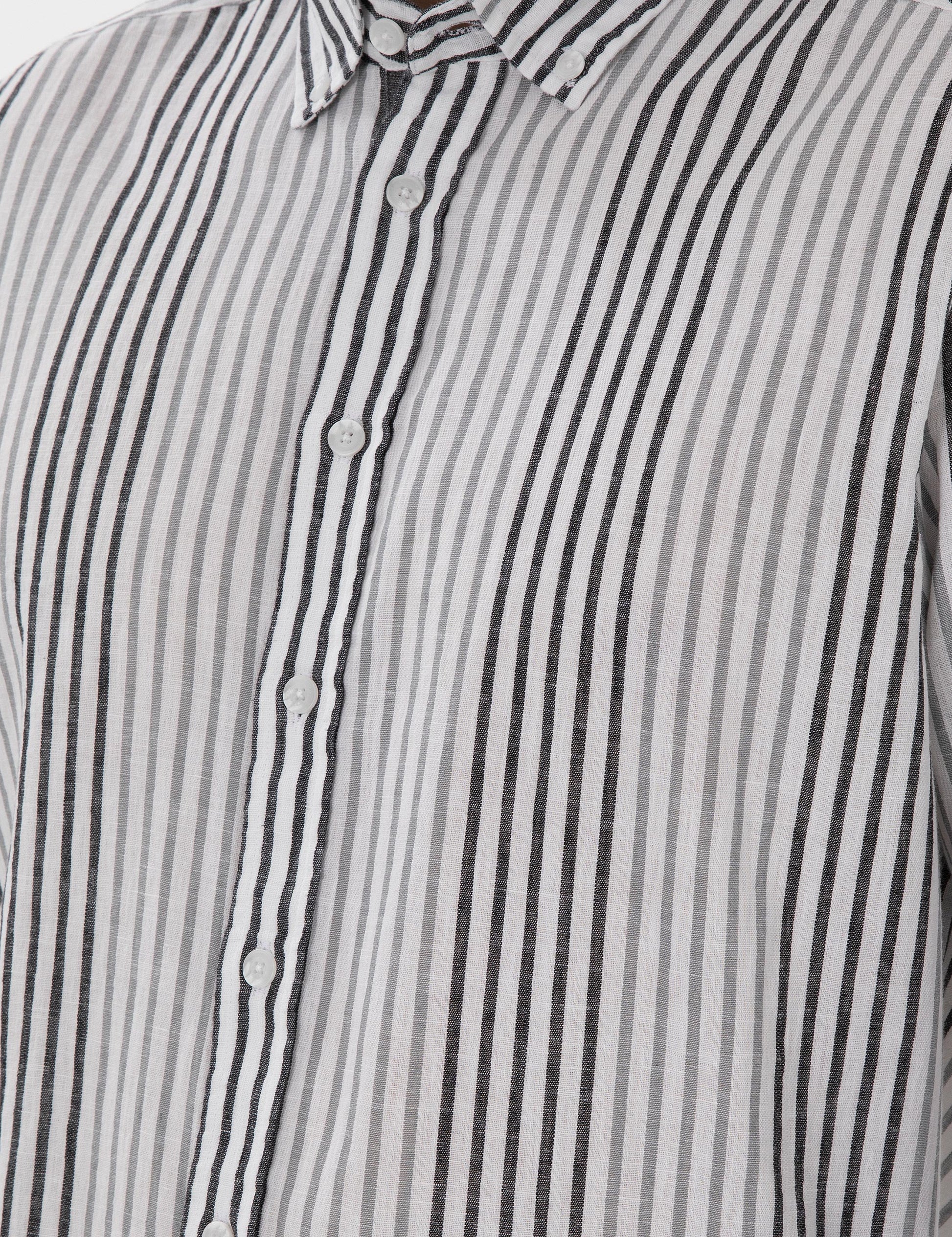 Black Regular Fit Striped Long Sleeve Shirt