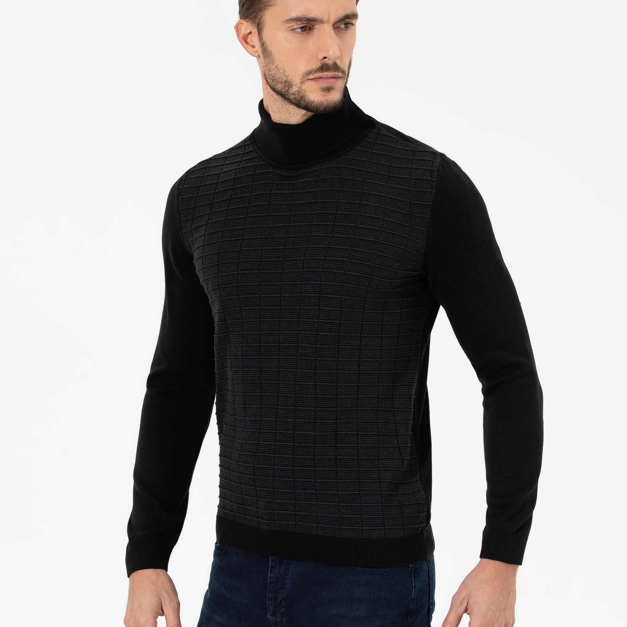 Black Slim Fit Sweater