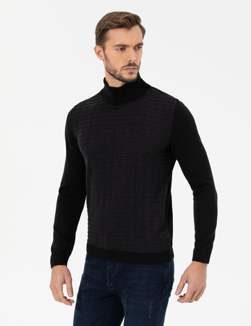 Black Slim Fit Sweater